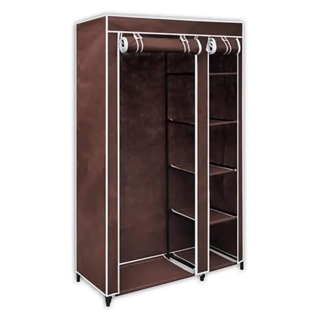 Brown Portable Folding Wardrobes 2pcs for Optimal Storage