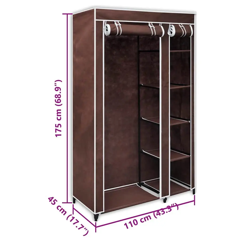 Brown Portable Folding Wardrobes 2pcs for Optimal Storage
