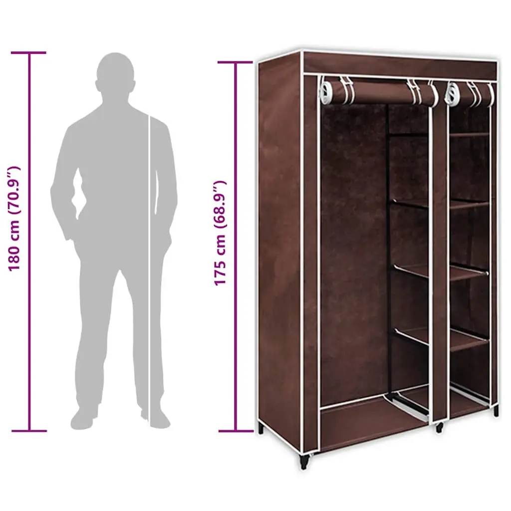 Brown Portable Folding Wardrobes 2pcs for Optimal Storage