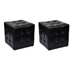 Durable Black Cube Stools with Footrest Functionality