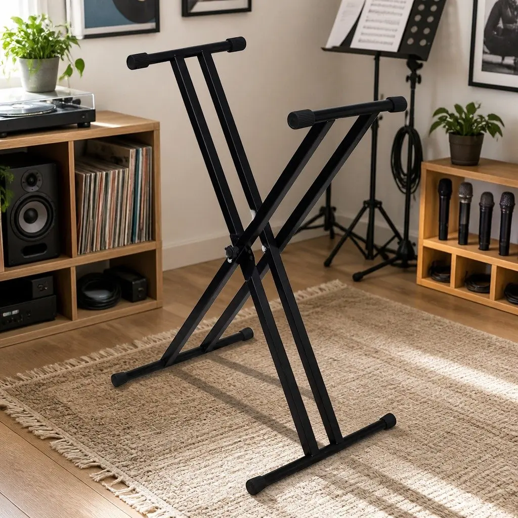 Heavy-Duty Adjustable X-Frame Keyboard Stand for Musicians