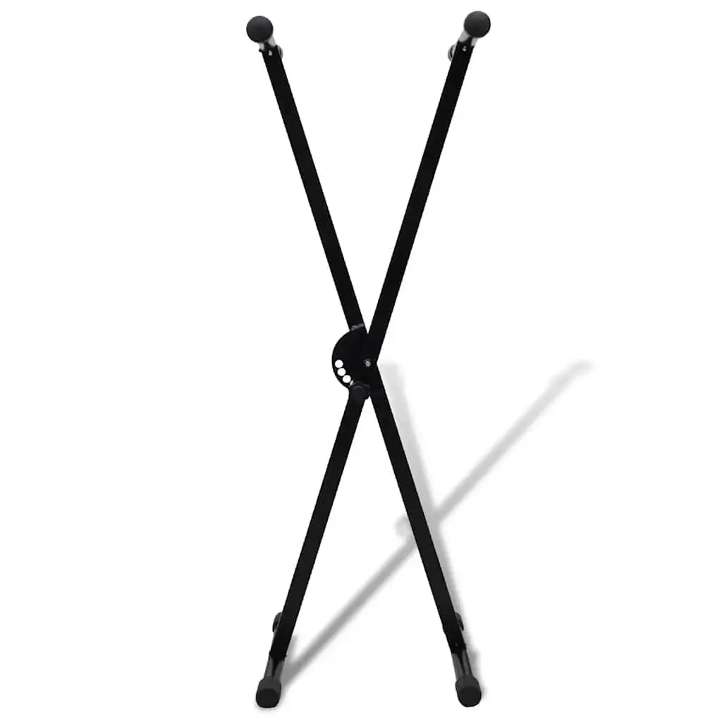 Keyboard Stand and Stool Set Heavy Duty Steel Tubing Adjustable Height Black