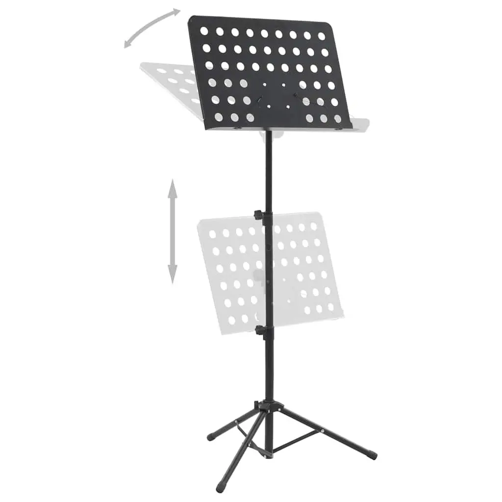 Music Stand Steel Height Adjustable Tripod Black