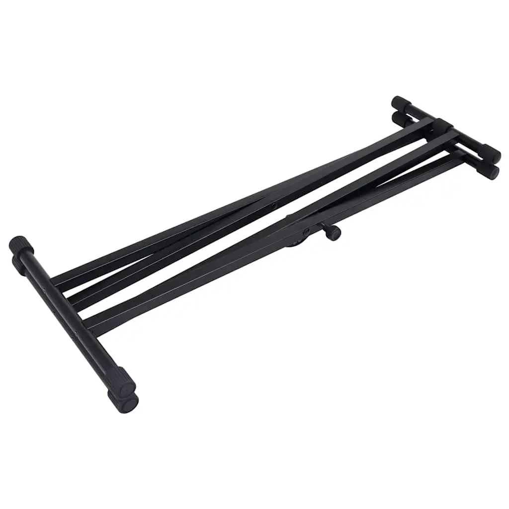 Keyboard Stand and Stool Set Steel Adjustable Foldable Black