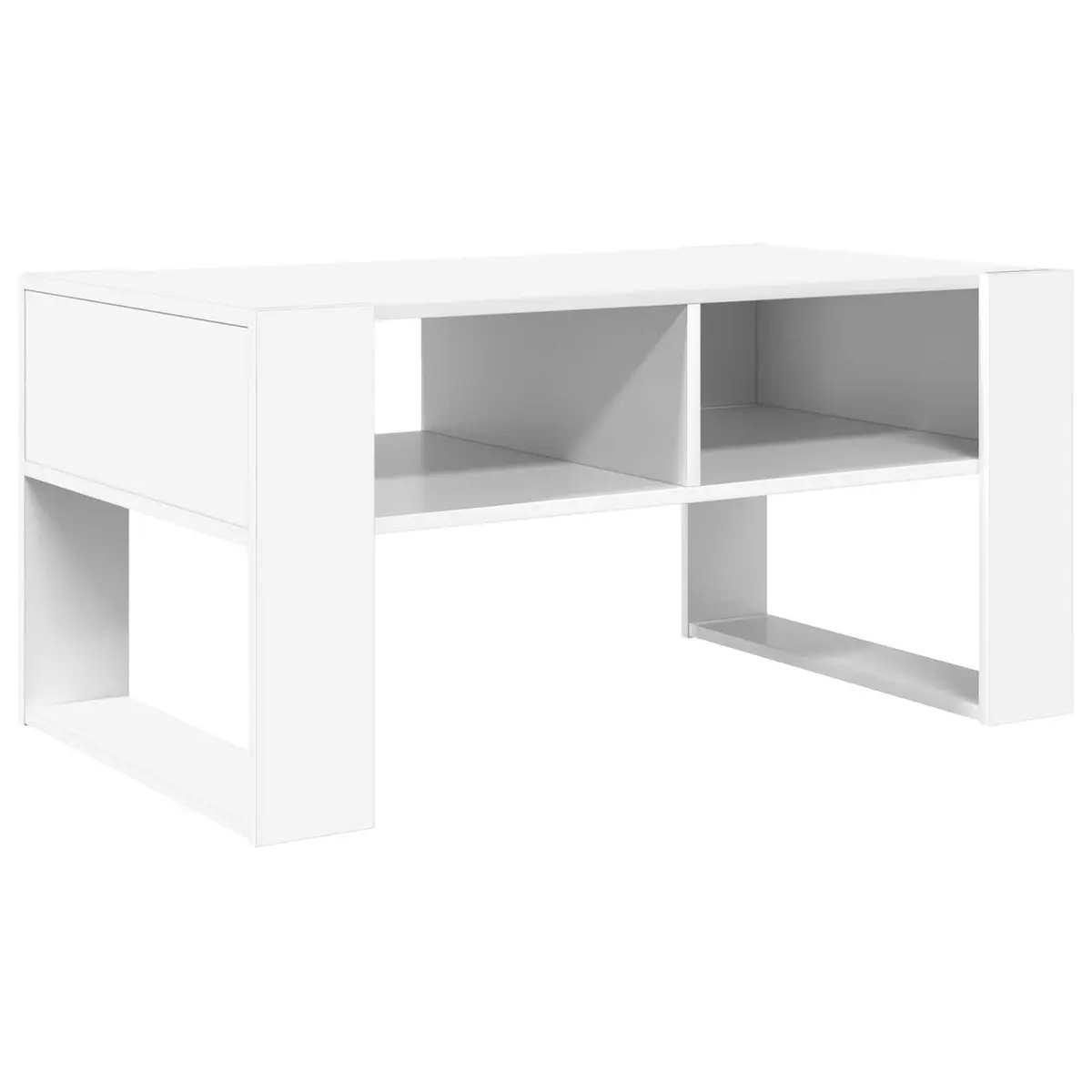 White Coffee Table with Storage 92 x 53 x 45 cm