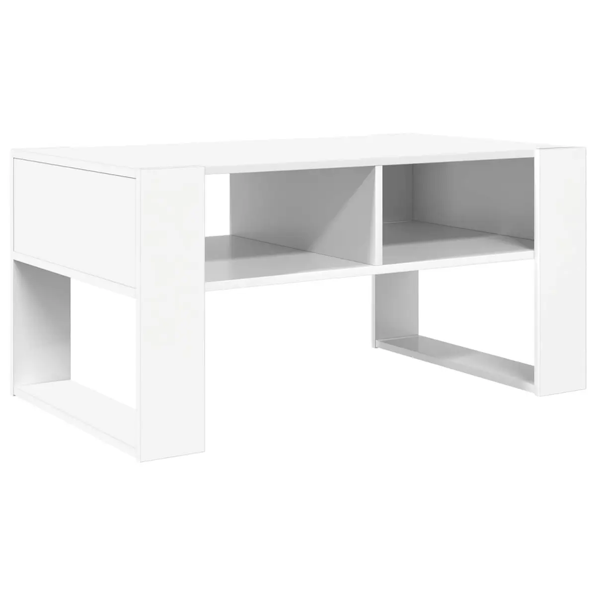 White Coffee Table with Storage 92 x 53 x 45 cm