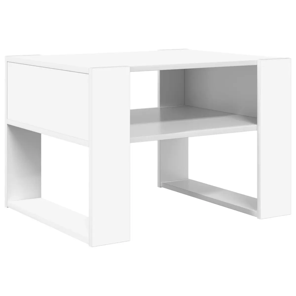 White Rectangular Coffee Table with Storage