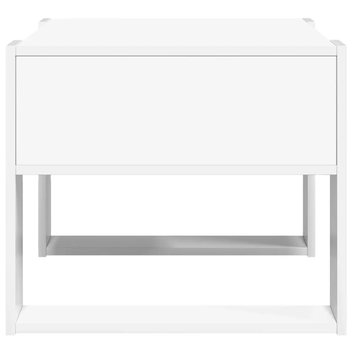White Rectangular Coffee Table with Storage