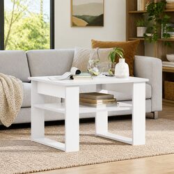 Coffee Table with Storage White Rectangular Modern Living Room Accent Furniture