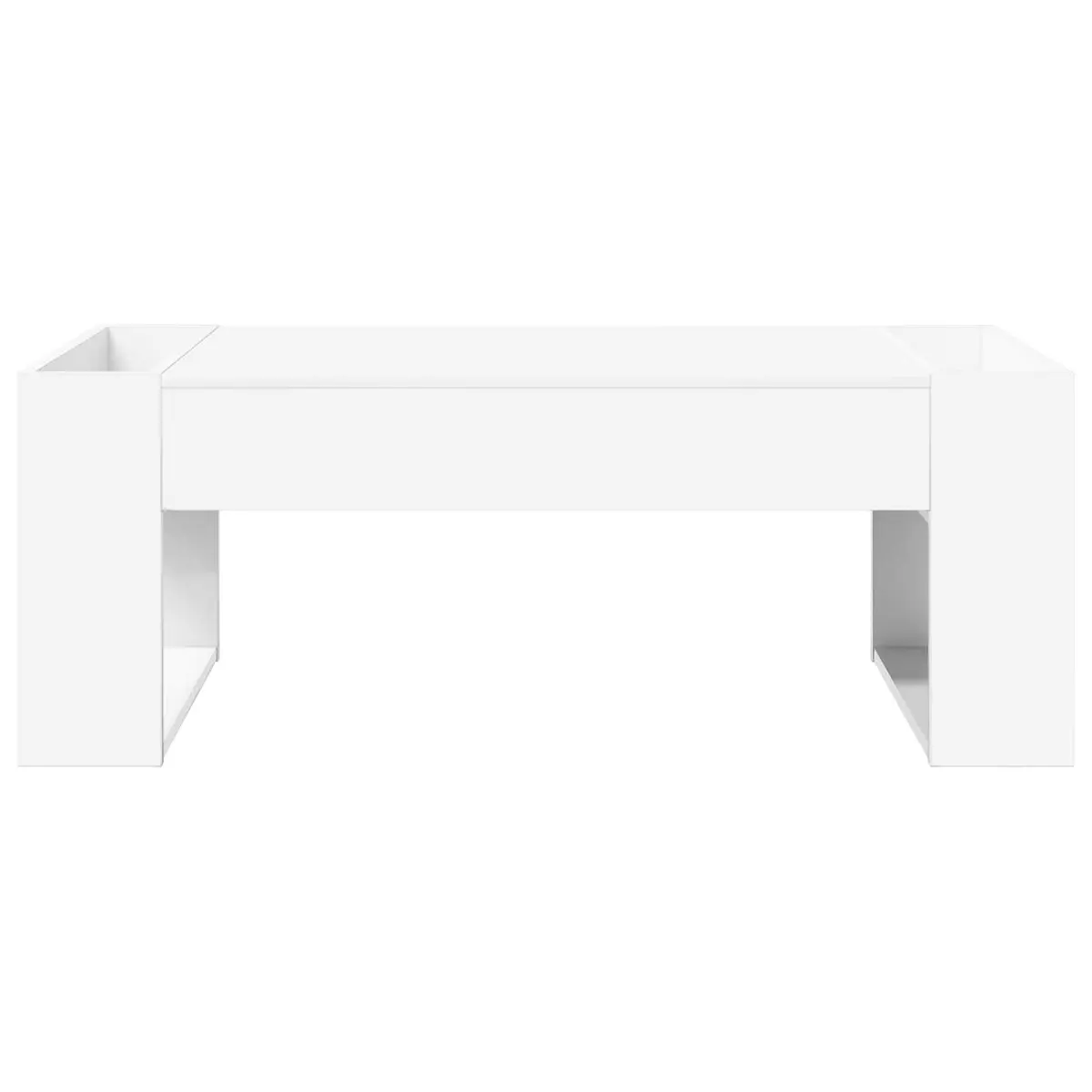 Coffee Table White Rectangular Modern Lounge Accent Table Engineered Wood 110cm