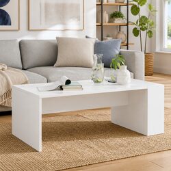 Sturdy White Coffee Table for Modern Living Rooms 95x50x34cm