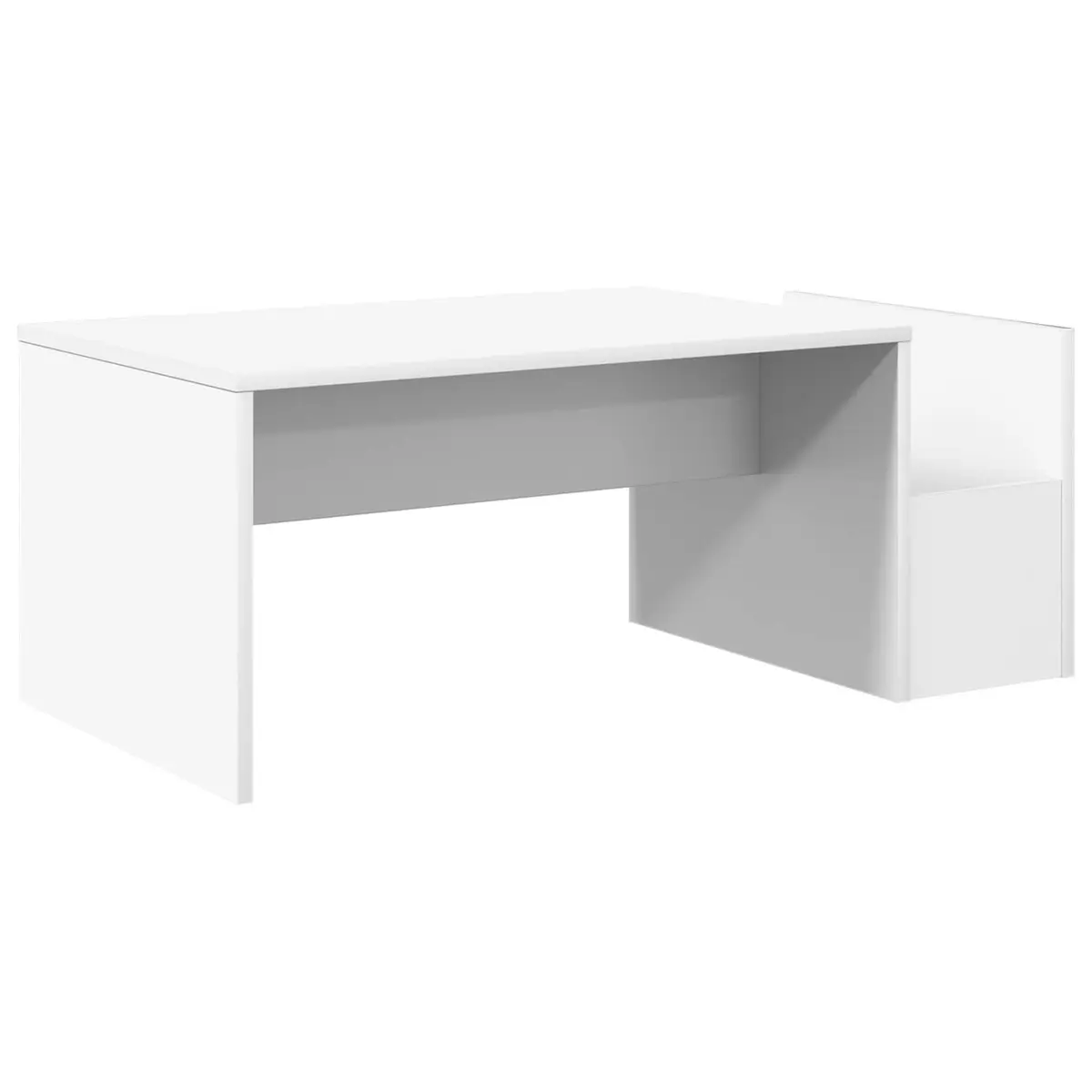 Coffee Table White Rectangular Modern Living Room Accent Furniture 90x45x35cm