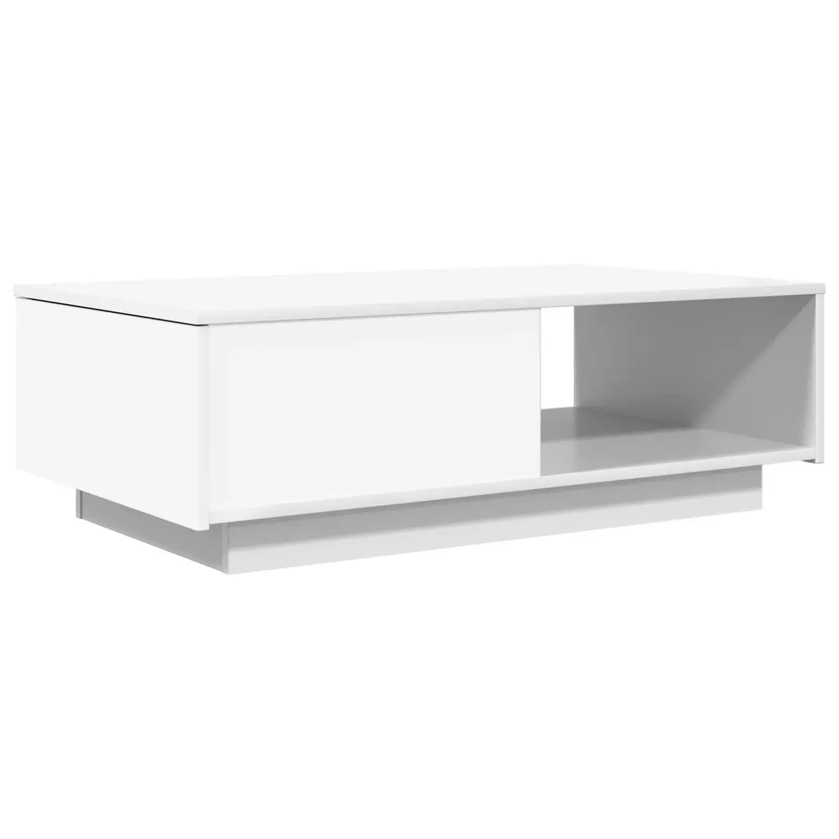 White Rectangular Coffee Table with Storage Drawer