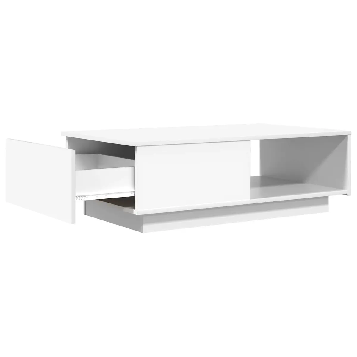 White Rectangular Coffee Table with Storage Drawer