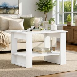 Modern White Coffee Table with Engineered Wood Design