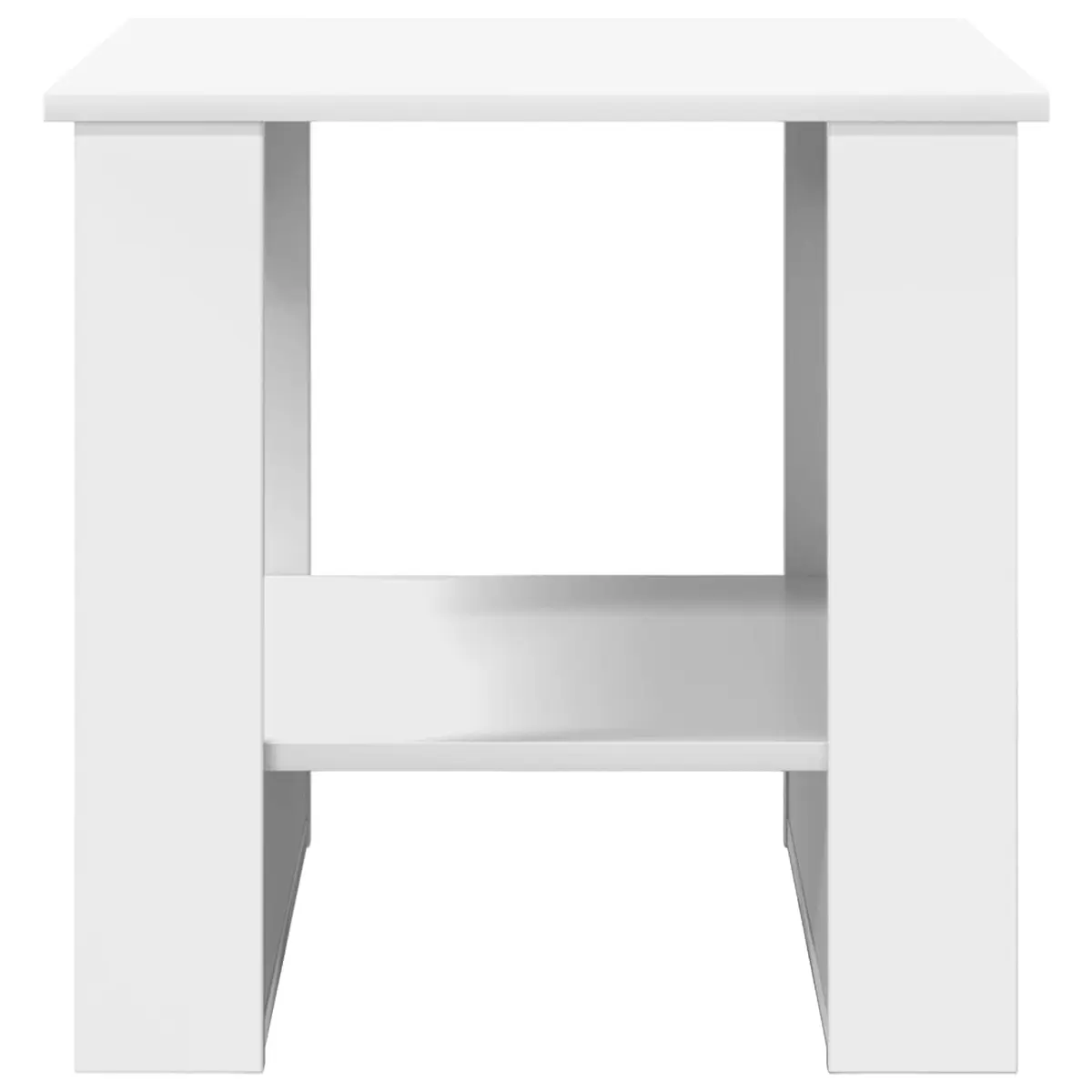 White Rectangular Coffee Table with Integrated Storage