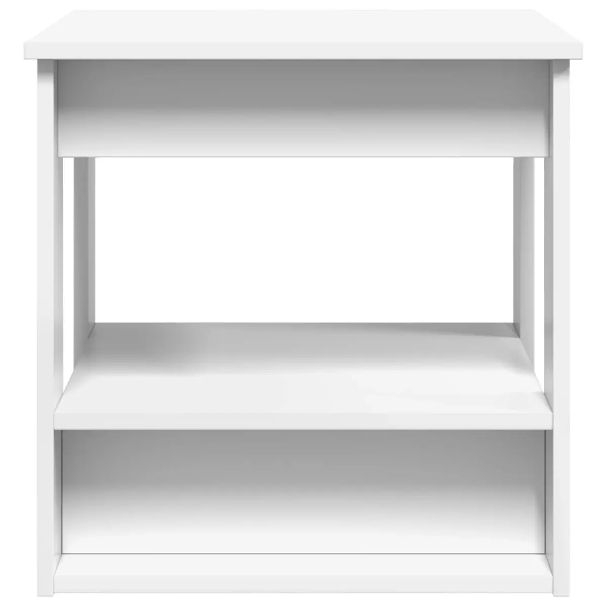 White Rectangular Coffee Table with Integrated Storage