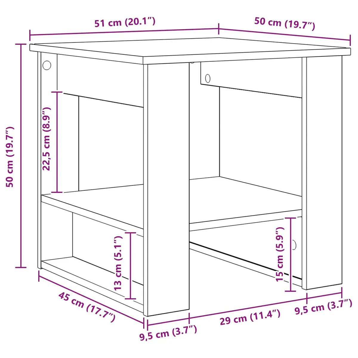 White Rectangular Coffee Table with Integrated Storage