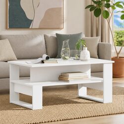 White Rectangular Coffee Table for Modern Living Spaces