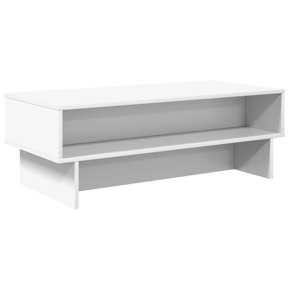 White Coffee Table with Storage Shelves