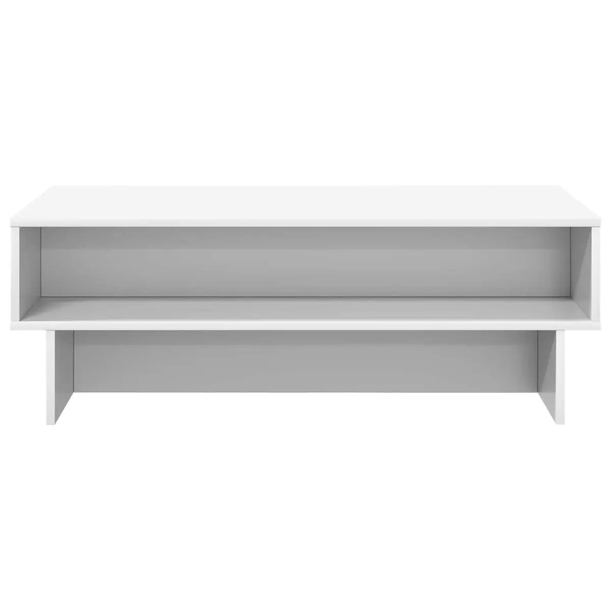 White Coffee Table with Storage Shelves