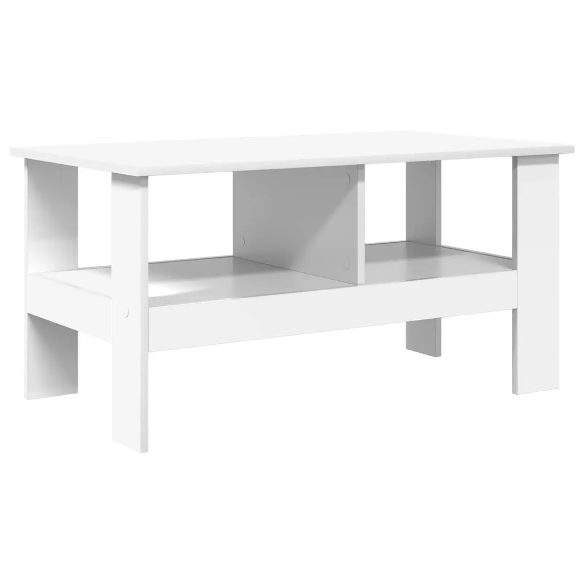 White Coffee Table with Ample Storage for Living Room