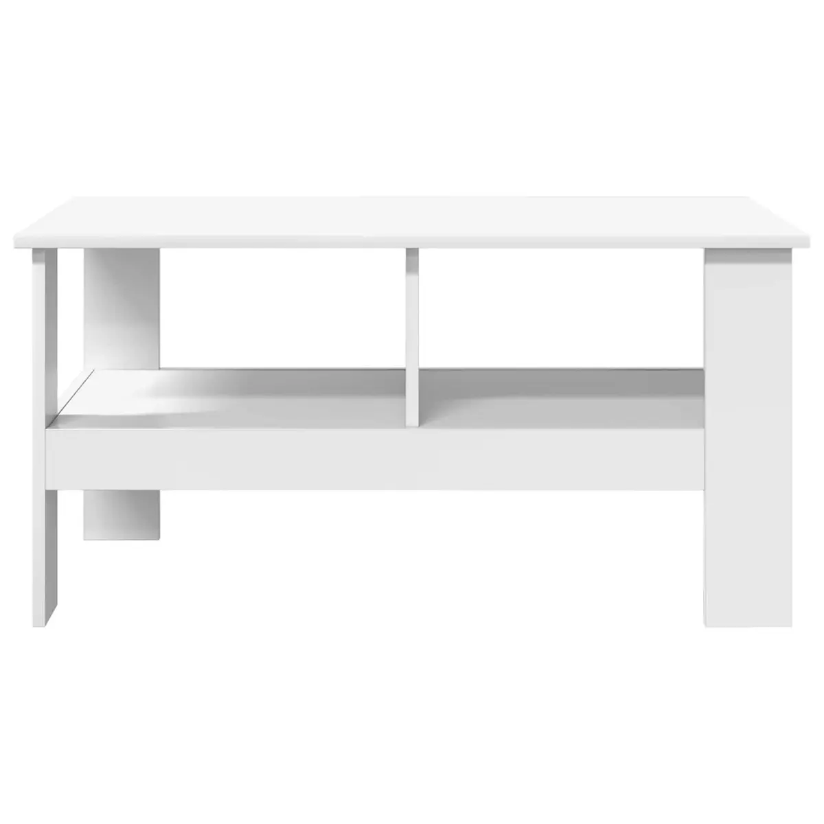 White Coffee Table with Ample Storage for Living Room