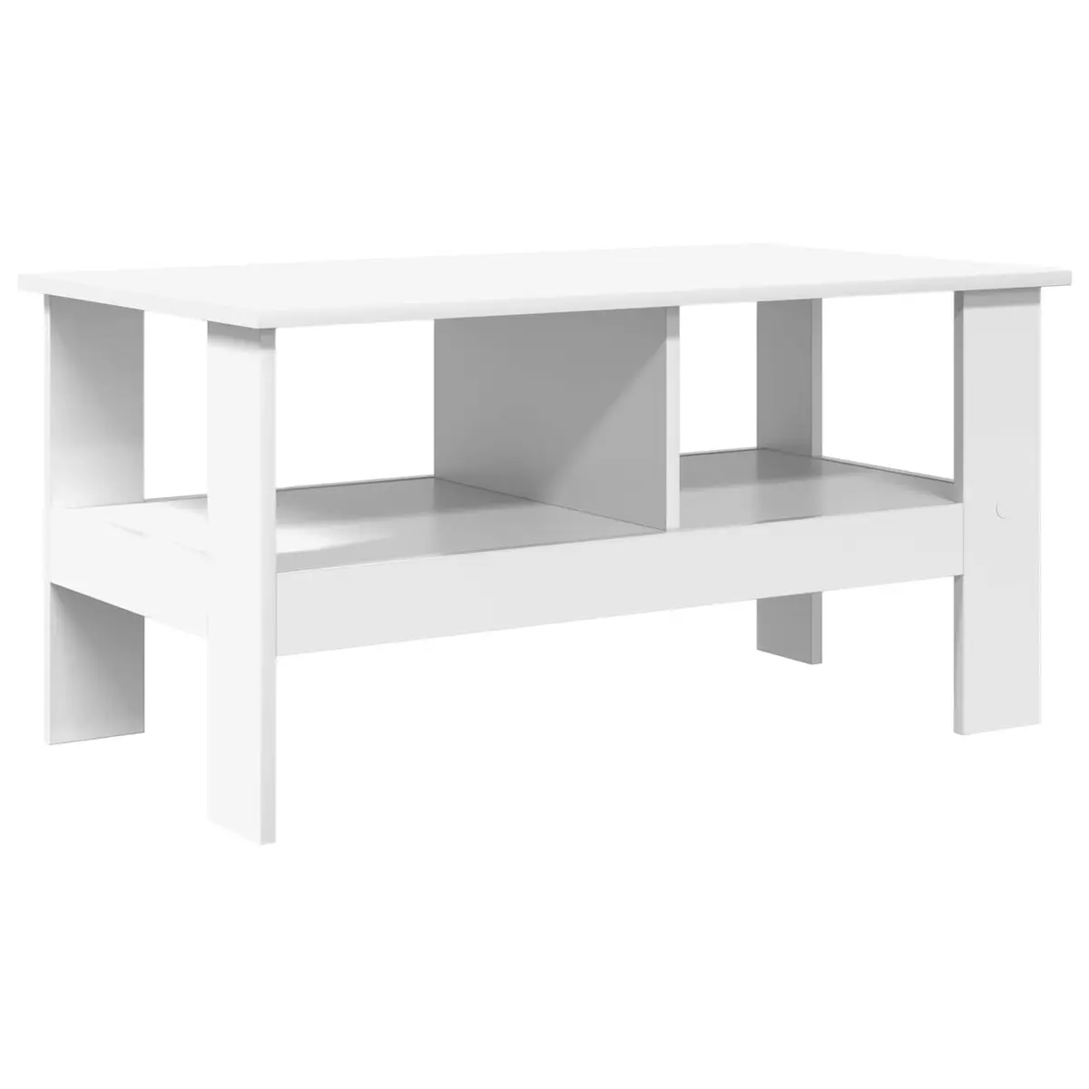 White Coffee Table with Ample Storage for Living Room