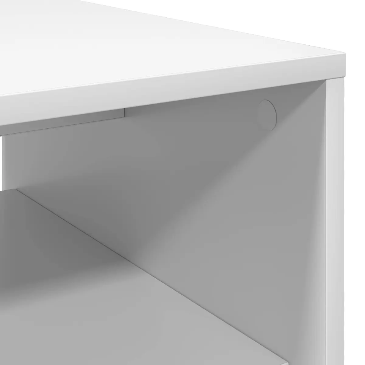 White Rectangular Coffee Table with Storage