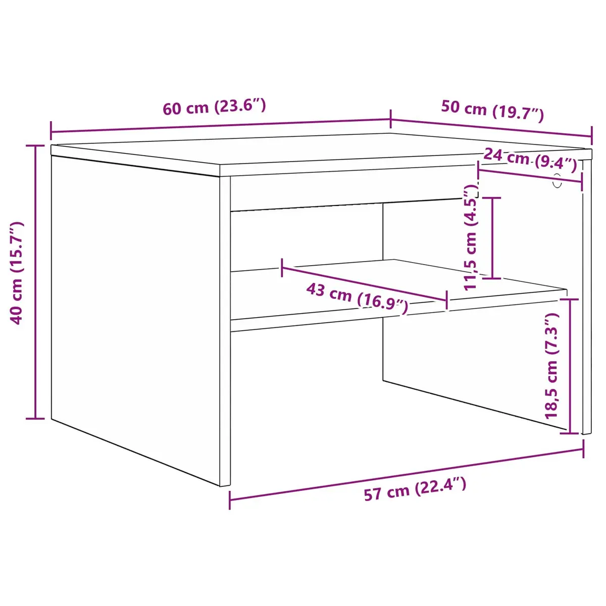 White Rectangular Coffee Table with Storage