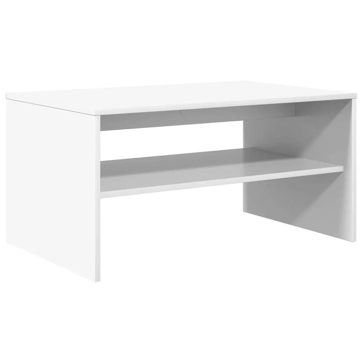 White Rectangular Coffee Table with Storage
