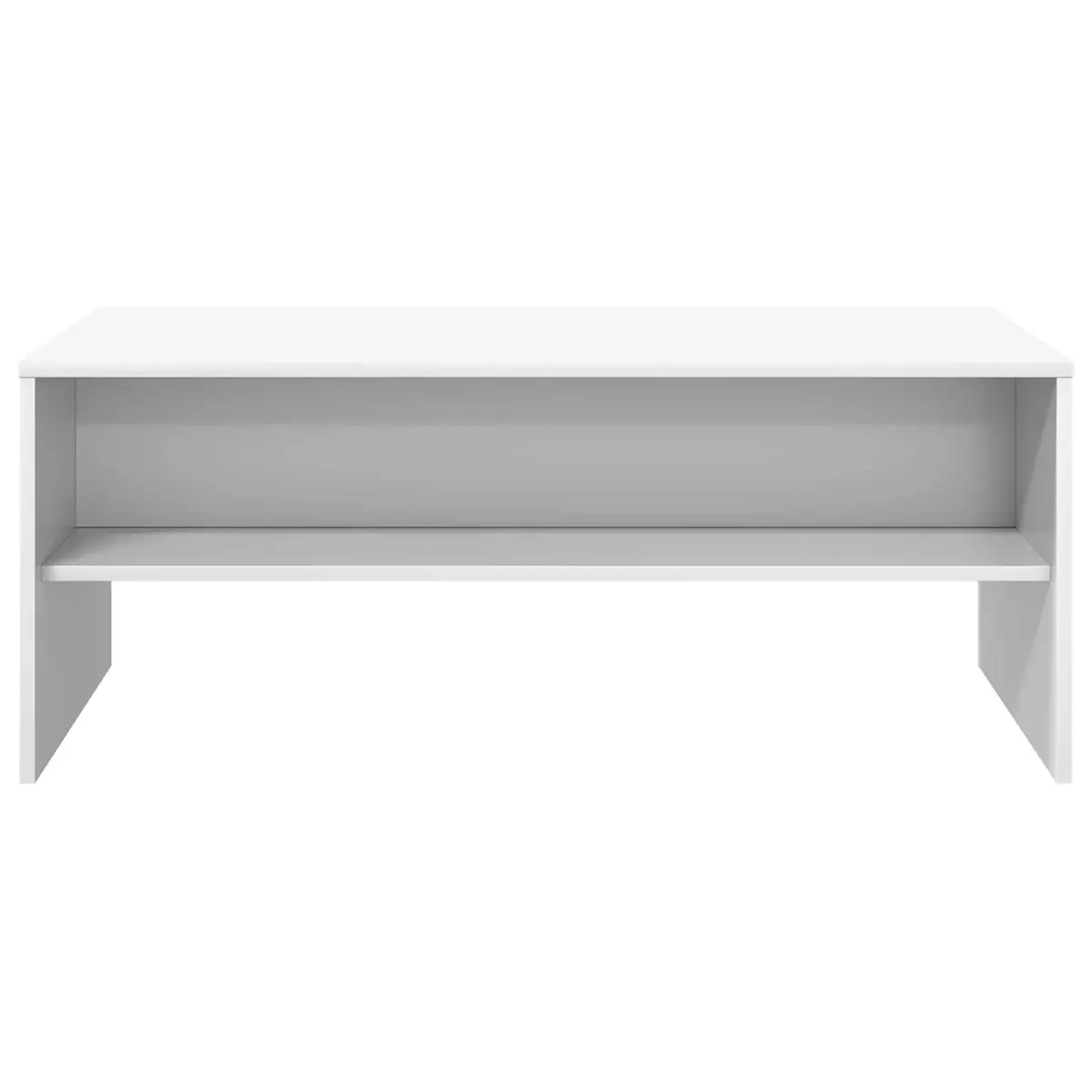 White Rectangular Coffee Table with Storage