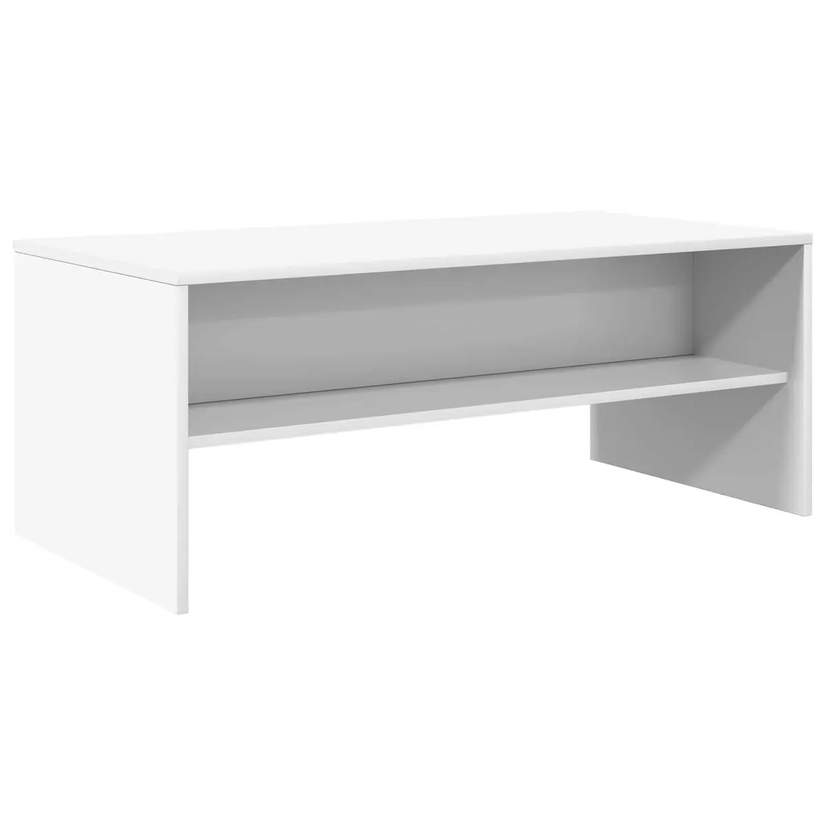 White Rectangular Coffee Table with Storage