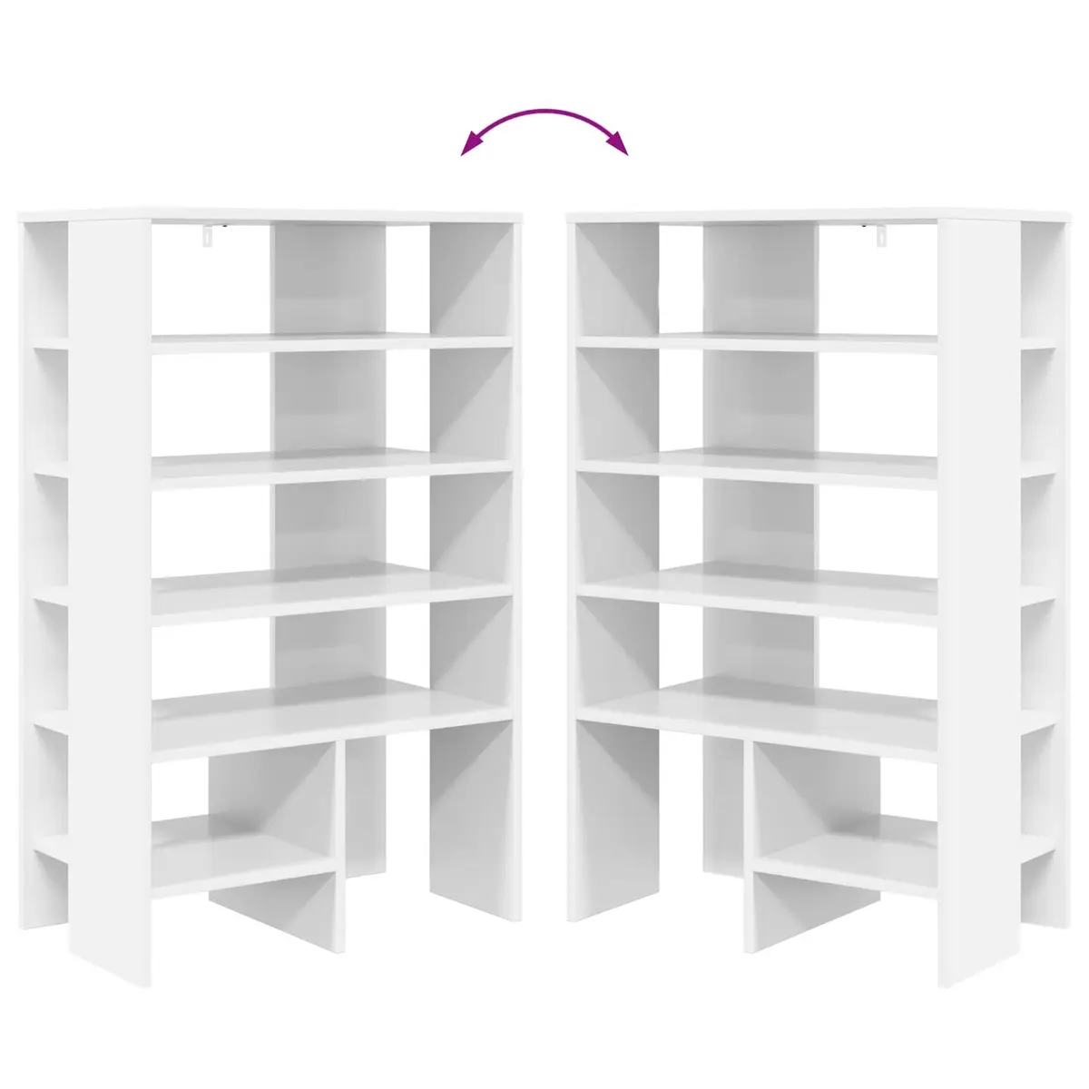 Shoe Cabinet with Shelf 2 pcs White Storage Organiser Modern Hallway Entryway