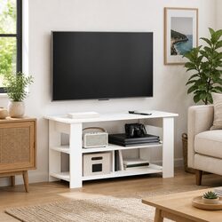 Stylish White TV Stand for Modern Living Spaces