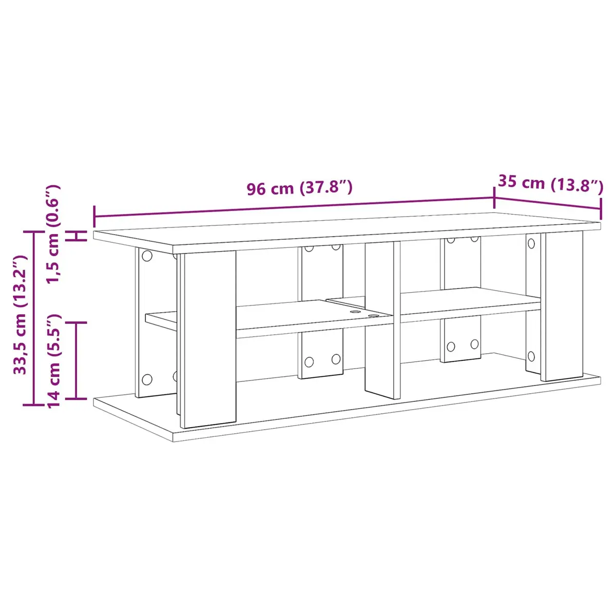 Modern TV Stand White Media Storage Unit Lounge Living Room Furniture