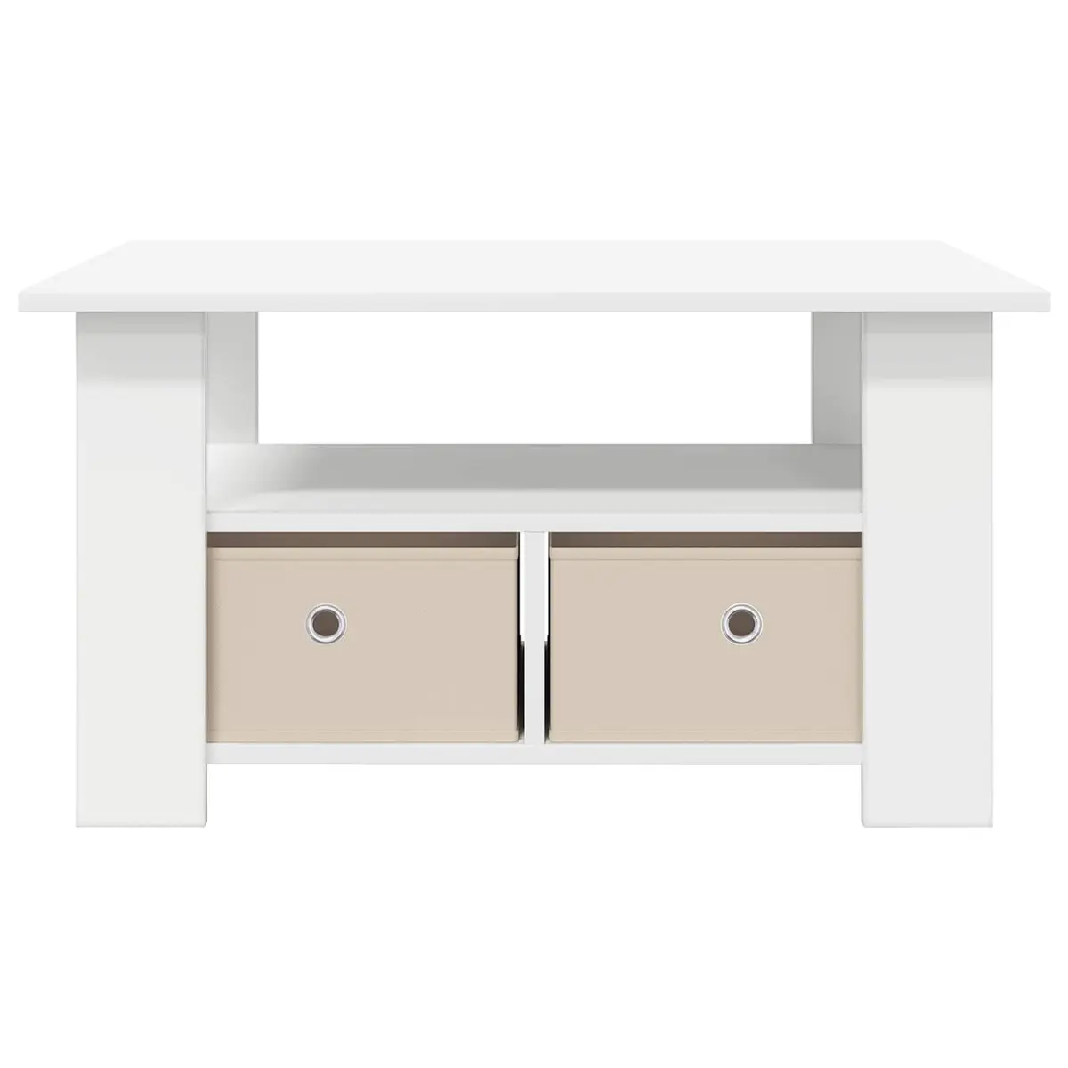 White Coffee Table with Storage Drawer