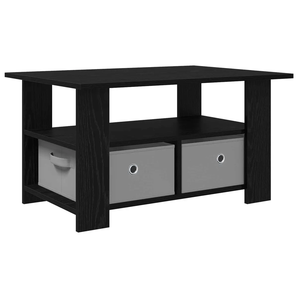 Black Coffee Table with Engineered Wood Construction