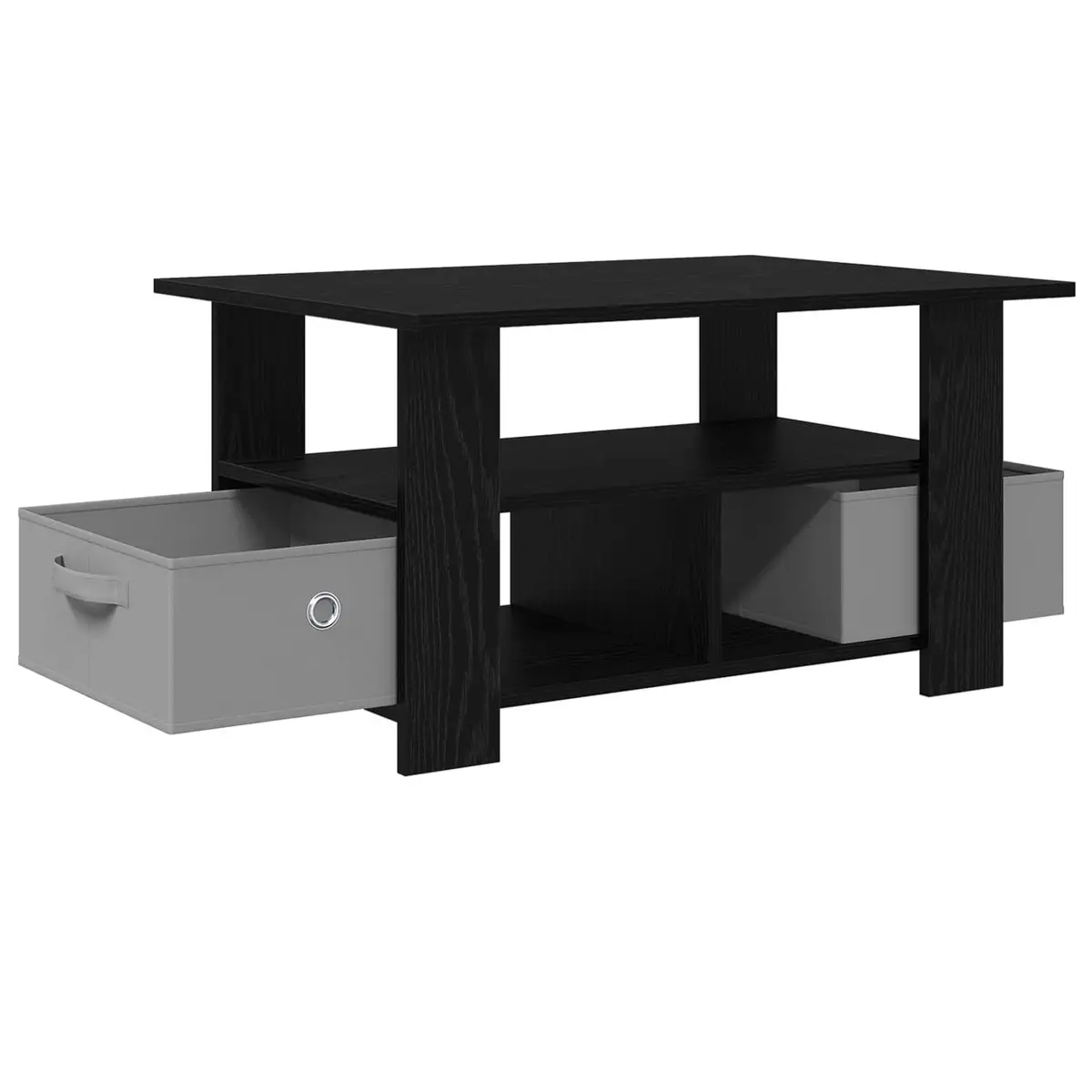 Black Coffee Table with Engineered Wood Construction
