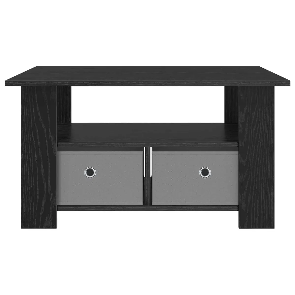 Black Coffee Table with Engineered Wood Construction