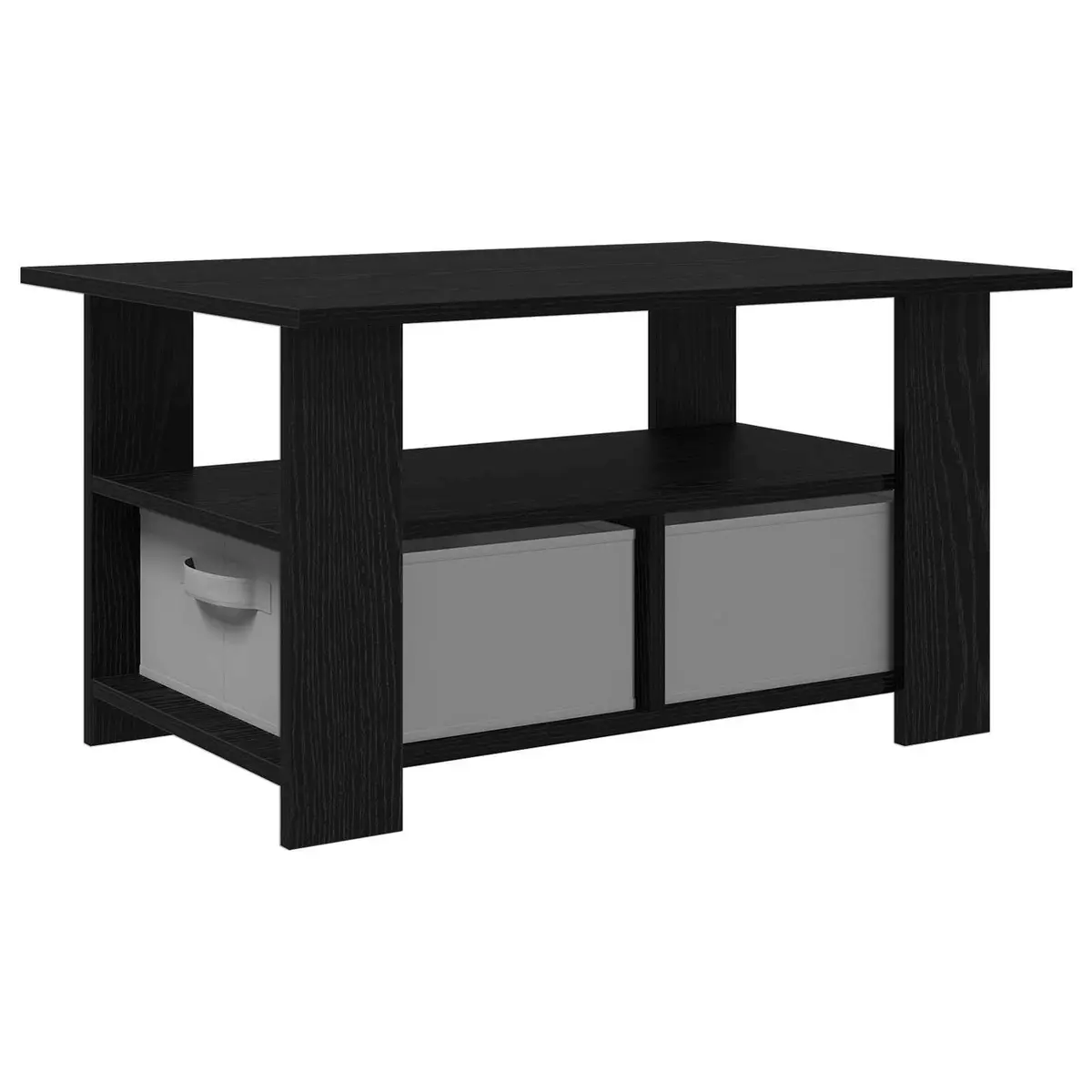 Black Coffee Table with Engineered Wood Construction