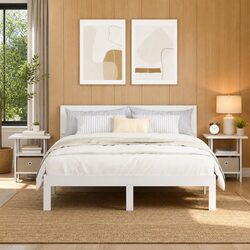 Premium Bedside Table Set in White - 41 x 40 x 45 cm