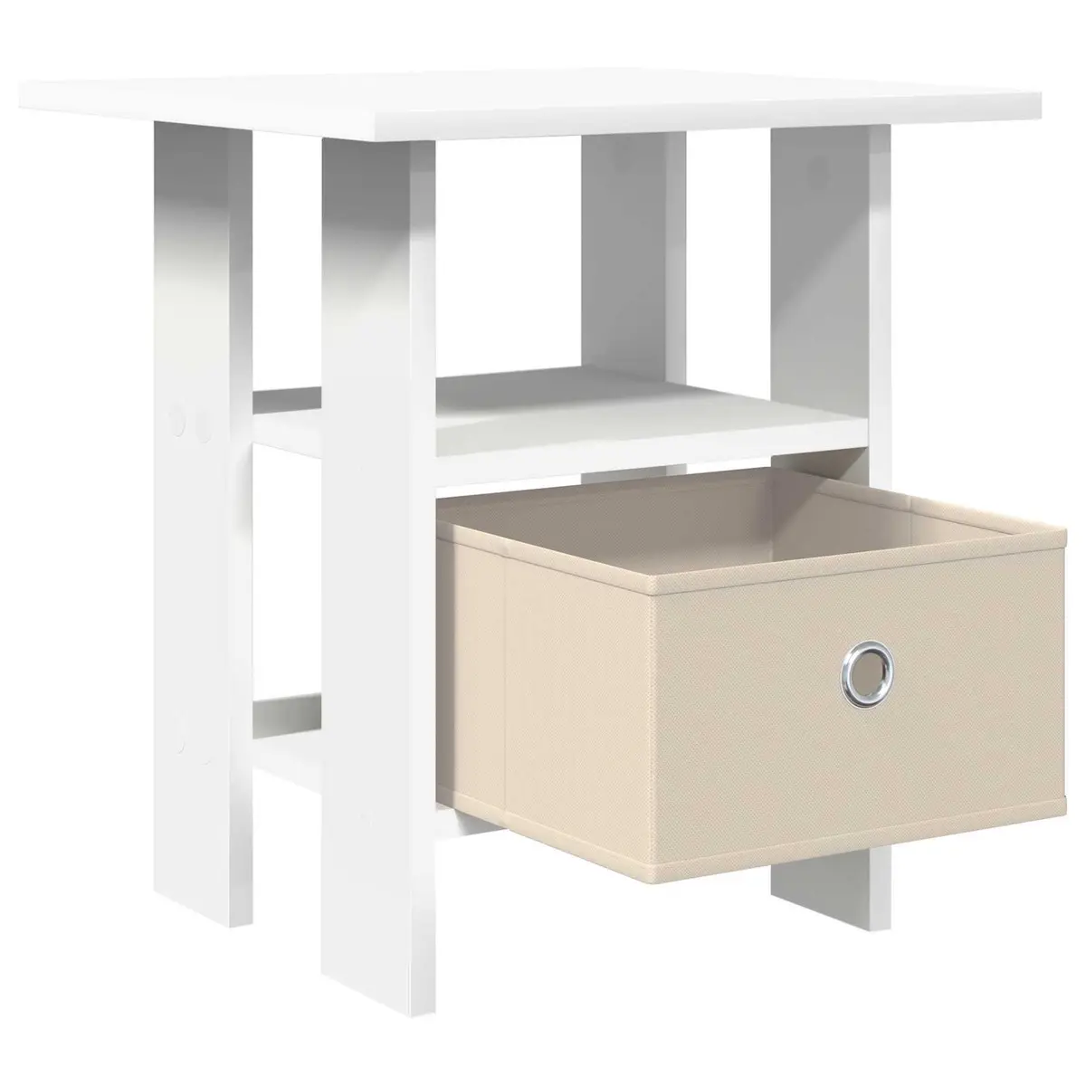 Bedside Table 2 pcs White 41 x 40 x 45 cm Engineered Wood Storage Drawer Shelf