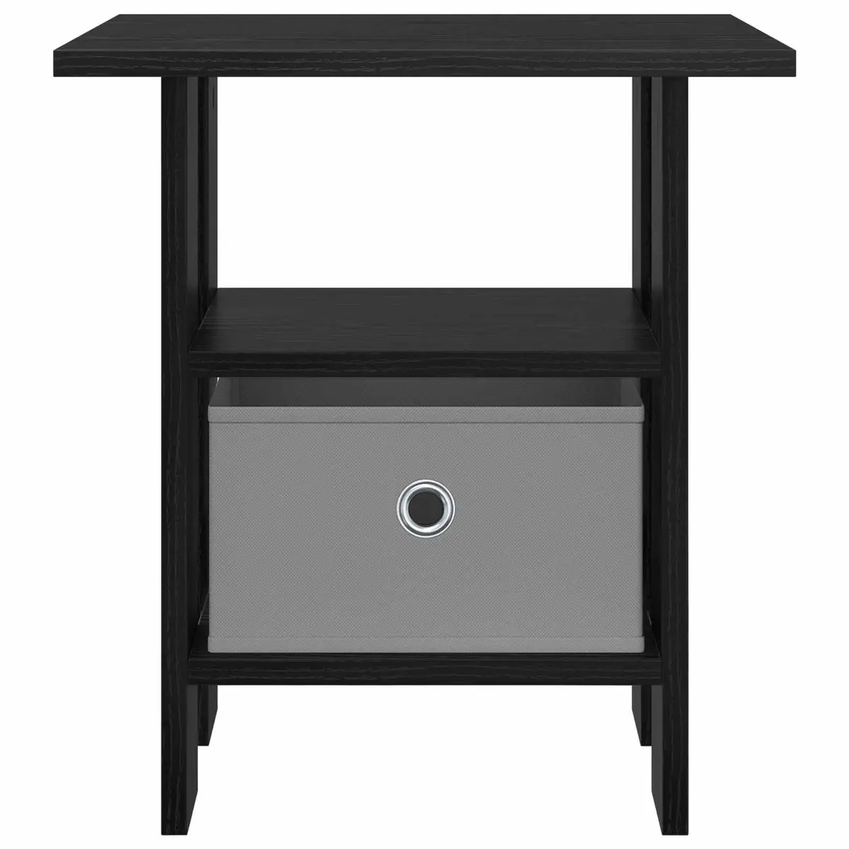 Bedside Table 2 pcs Black Modern Bedroom Furniture Nightstand Storage Drawer