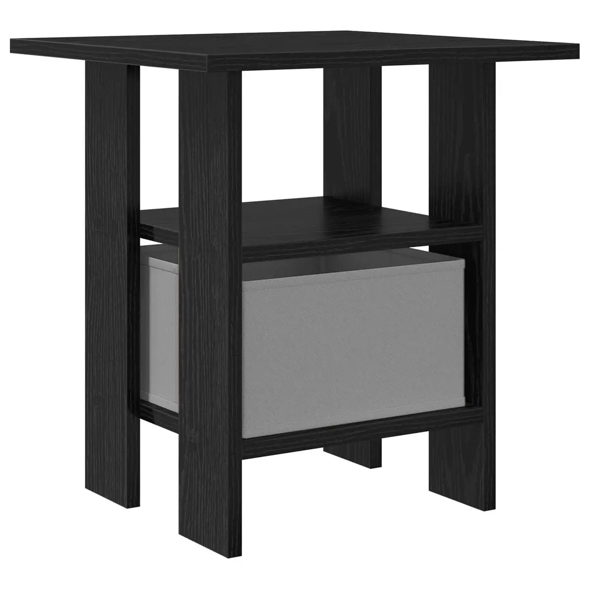 Bedside Table 2 pcs Black Modern Bedroom Furniture Nightstand Storage Drawer