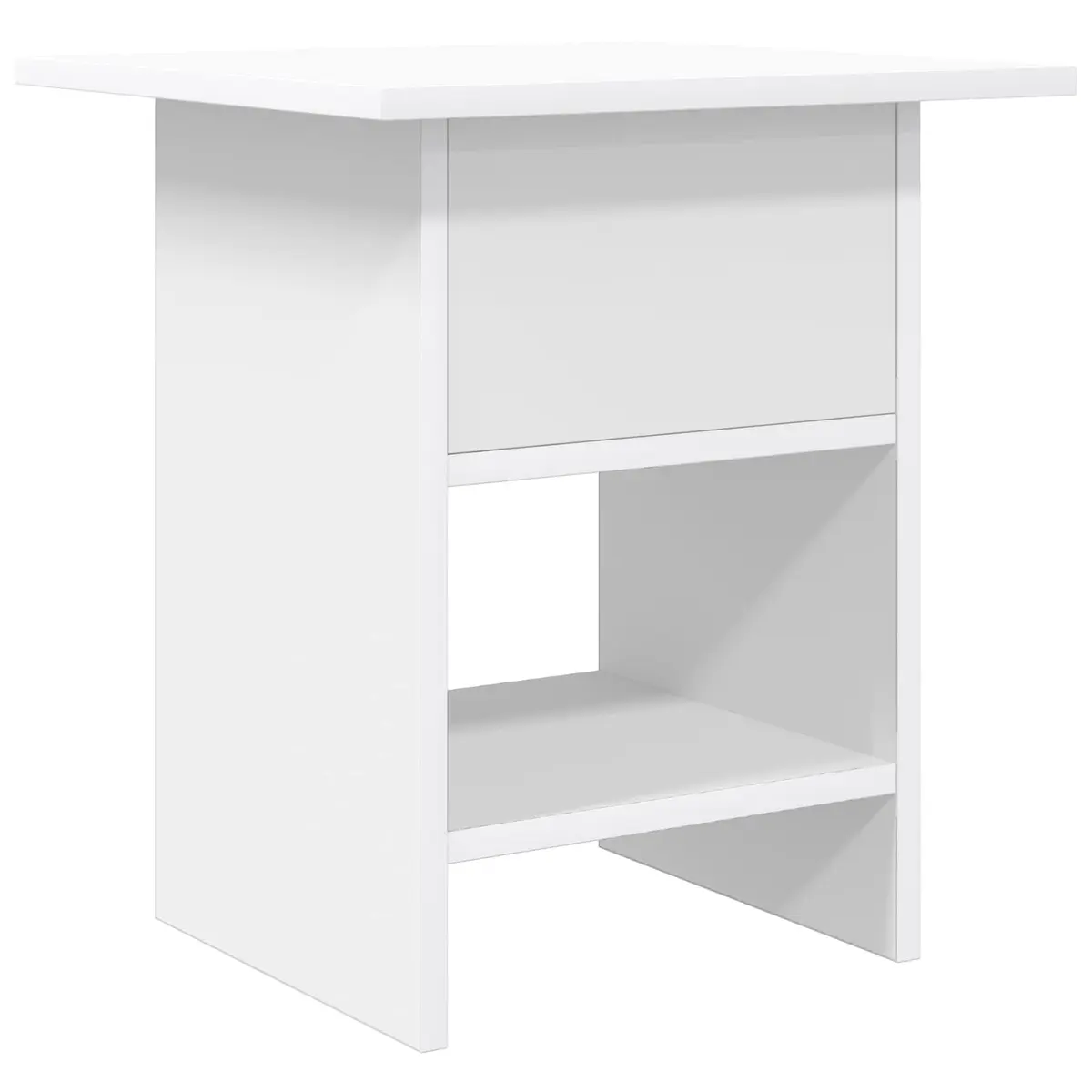 White Bedside Table Set with Storage Drawers