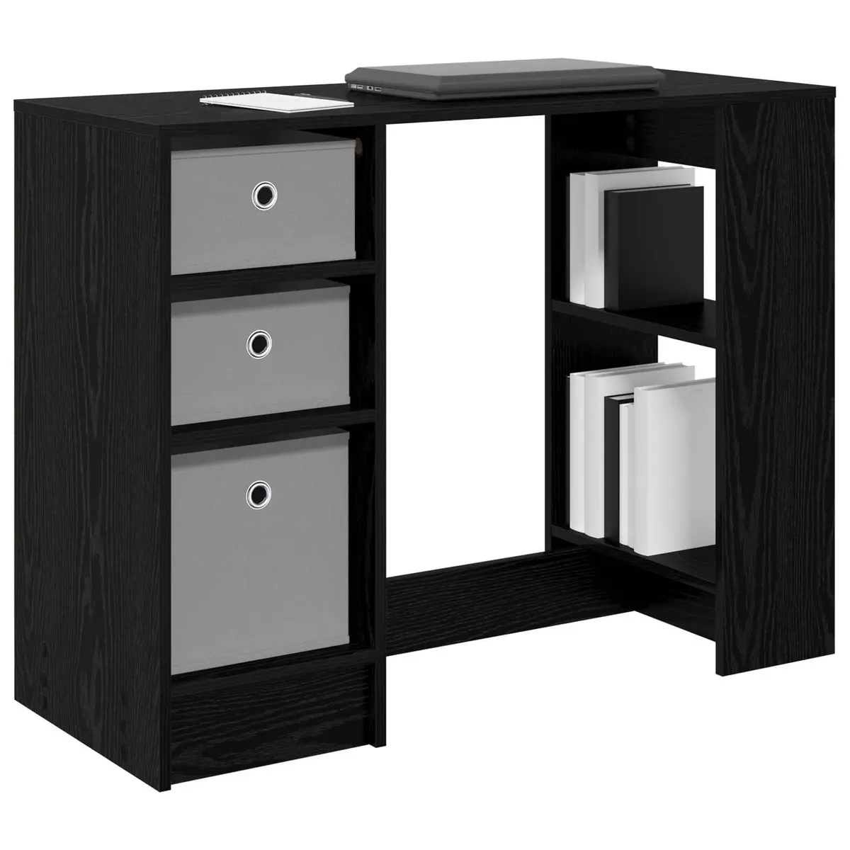 Engineered Wood Black Oak Desk for Office or Study