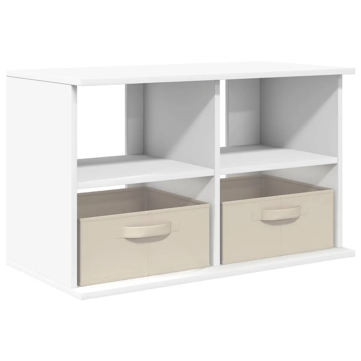 TV Stand Engineered Wood 79 x 40 x 48 cm White Modern Lowboard Storage Unit Living Room Furniture