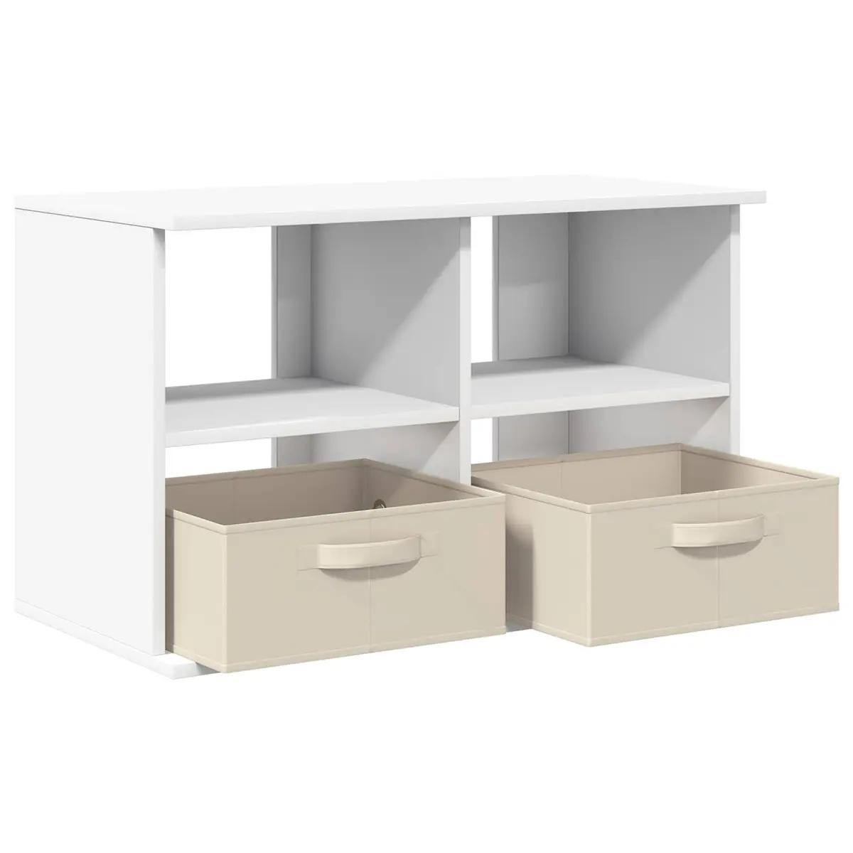 TV Stand Engineered Wood 79 x 40 x 48 cm White Modern Lowboard Storage Unit Living Room Furniture