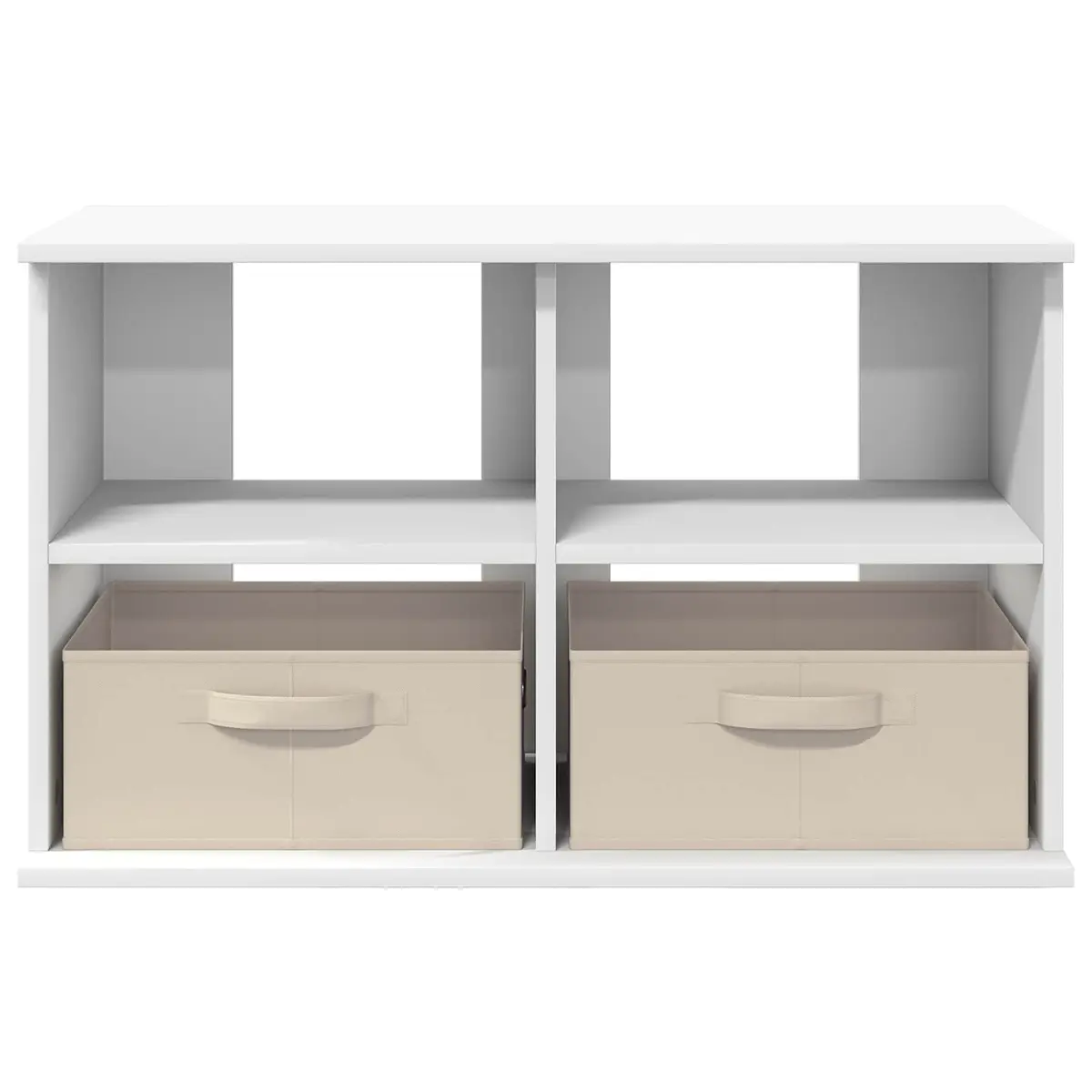 TV Stand Engineered Wood 79 x 40 x 48 cm White Modern Lowboard Storage Unit Living Room Furniture